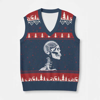 Funny Skeleton 45 lbs Plate Weight Lifting Gym Working Out V-Neck Knit Sweater Vest - Wonder Print Shop