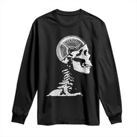 Funny Skeleton 45 lbs Plate Weight Lifting Gym Working Out Long Sleeve Shirt - Wonder Print Shop