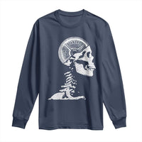 Funny Skeleton 45 lbs Plate Weight Lifting Gym Working Out Long Sleeve Shirt - Wonder Print Shop