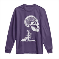 Funny Skeleton 45 lbs Plate Weight Lifting Gym Working Out Long Sleeve Shirt - Wonder Print Shop