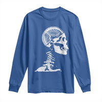Funny Skeleton 45 lbs Plate Weight Lifting Gym Working Out Long Sleeve Shirt - Wonder Print Shop