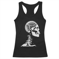 Funny Skeleton 45 lbs Plate Weight Lifting Gym Working Out Racerback Tank Top - Wonder Print Shop