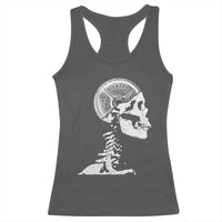 Funny Skeleton 45 lbs Plate Weight Lifting Gym Working Out Racerback Tank Top - Wonder Print Shop