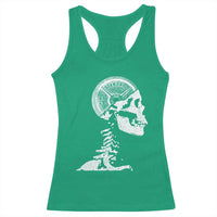 Funny Skeleton 45 lbs Plate Weight Lifting Gym Working Out Racerback Tank Top - Wonder Print Shop