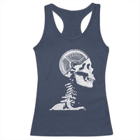 Funny Skeleton 45 lbs Plate Weight Lifting Gym Working Out Racerback Tank Top - Wonder Print Shop