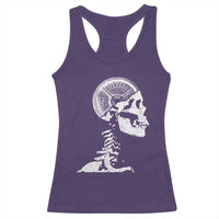 Funny Skeleton 45 lbs Plate Weight Lifting Gym Working Out Racerback Tank Top - Wonder Print Shop