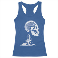 Funny Skeleton 45 lbs Plate Weight Lifting Gym Working Out Racerback Tank Top - Wonder Print Shop