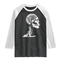 Funny Skeleton 45 lbs Plate Weight Lifting Gym Working Out Raglan Shirt - Wonder Print Shop