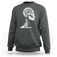 Funny Skeleton 45 lbs Plate Weight Lifting Gym Working Out Sweatshirt - Wonder Print Shop
