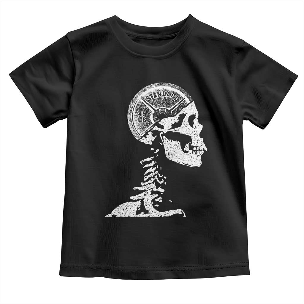 Funny Skeleton 45 lbs Plate Weight Lifting Gym Working Out Toddler T Shirt - Wonder Print Shop