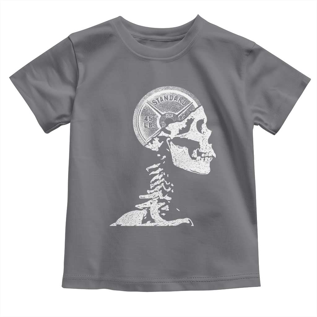 Funny Skeleton 45 lbs Plate Weight Lifting Gym Working Out Toddler T Shirt - Wonder Print Shop