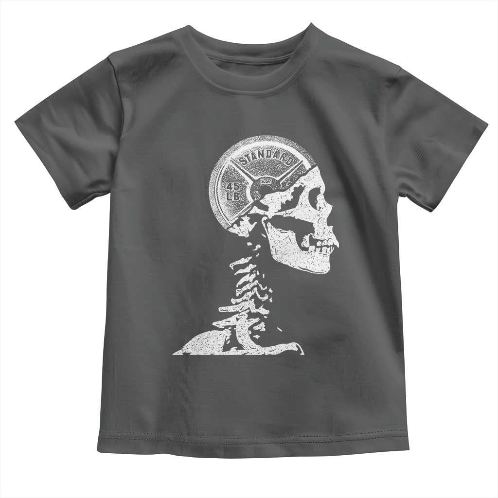 Funny Skeleton 45 lbs Plate Weight Lifting Gym Working Out Toddler T Shirt - Wonder Print Shop
