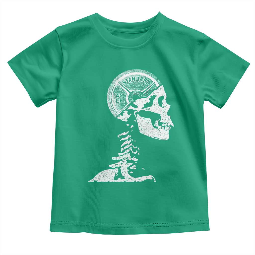 Funny Skeleton 45 lbs Plate Weight Lifting Gym Working Out Toddler T Shirt - Wonder Print Shop