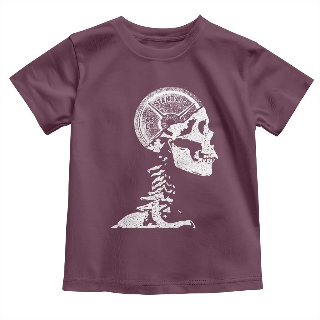 Funny Skeleton 45 lbs Plate Weight Lifting Gym Working Out Toddler T Shirt - Wonder Print Shop