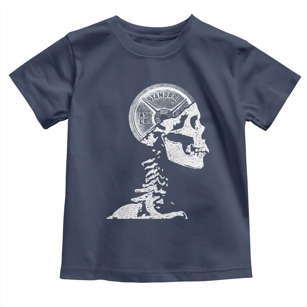 Funny Skeleton 45 lbs Plate Weight Lifting Gym Working Out Toddler T Shirt - Wonder Print Shop
