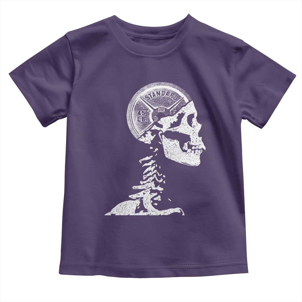 Funny Skeleton 45 lbs Plate Weight Lifting Gym Working Out Toddler T Shirt - Wonder Print Shop
