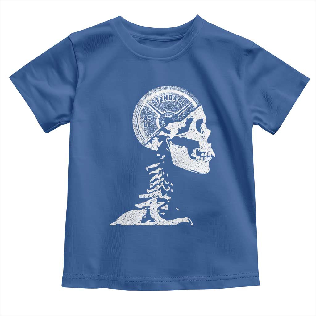 Funny Skeleton 45 lbs Plate Weight Lifting Gym Working Out Toddler T Shirt - Wonder Print Shop