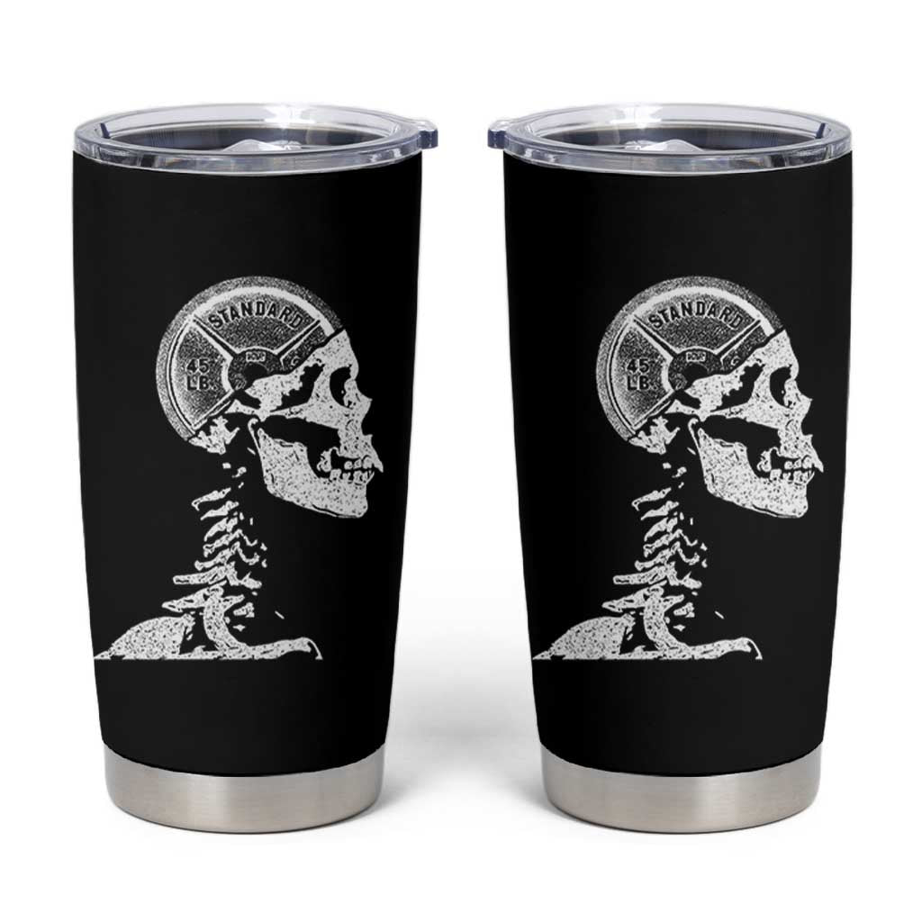 Funny Skeleton 45 lbs Plate Weight Lifting Gym Working Out Tumbler Cup - Wonder Print Shop