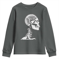 Funny Skeleton 45 lbs Plate Weight Lifting Gym Working Out Youth Sweatshirt - Wonder Print Shop