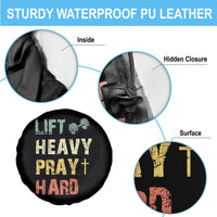 Lift Heavy Pray Hard Spare Tire Cover Christian Workout Jesus Gym Lifting Retro Cross - Wonder Print Shop
