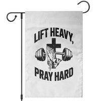 Lift Heavy Pray Hard Garden Flag Christian Workout Jesus Gym Lifting - Wonder Print Shop