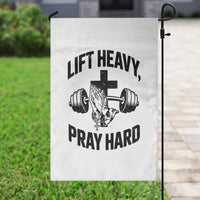 Lift Heavy Pray Hard Garden Flag Christian Workout Jesus Gym Lifting - Wonder Print Shop