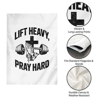 Lift Heavy Pray Hard Garden Flag Christian Workout Jesus Gym Lifting - Wonder Print Shop