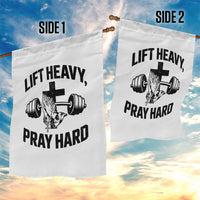 Lift Heavy Pray Hard Garden Flag Christian Workout Jesus Gym Lifting - Wonder Print Shop