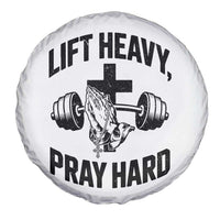 Lift Heavy Pray Hard Spare Tire Cover Christian Workout Jesus Gym Lifting - Wonder Print Shop