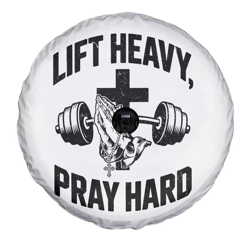 Lift Heavy Pray Hard Spare Tire Cover Christian Workout Jesus Gym Lifting - Wonder Print Shop