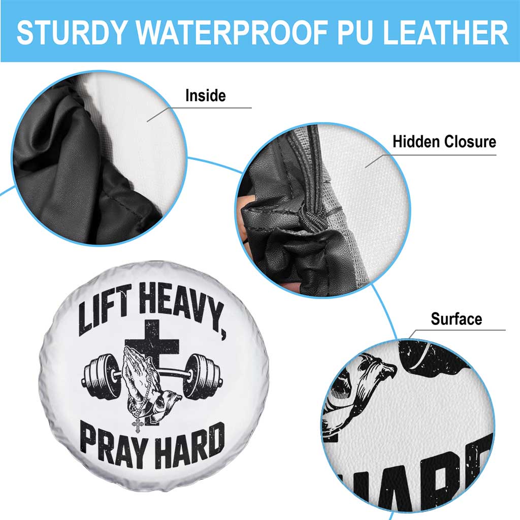 Lift Heavy Pray Hard Spare Tire Cover Christian Workout Jesus Gym Lifting - Wonder Print Shop