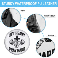 Lift Heavy Pray Hard Spare Tire Cover Christian Workout Jesus Gym Lifting - Wonder Print Shop