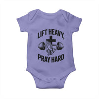 Lift Heavy Pray Hard Baby Onesie Christian Workout Jesus Gym Lifting - Wonder Print Shop