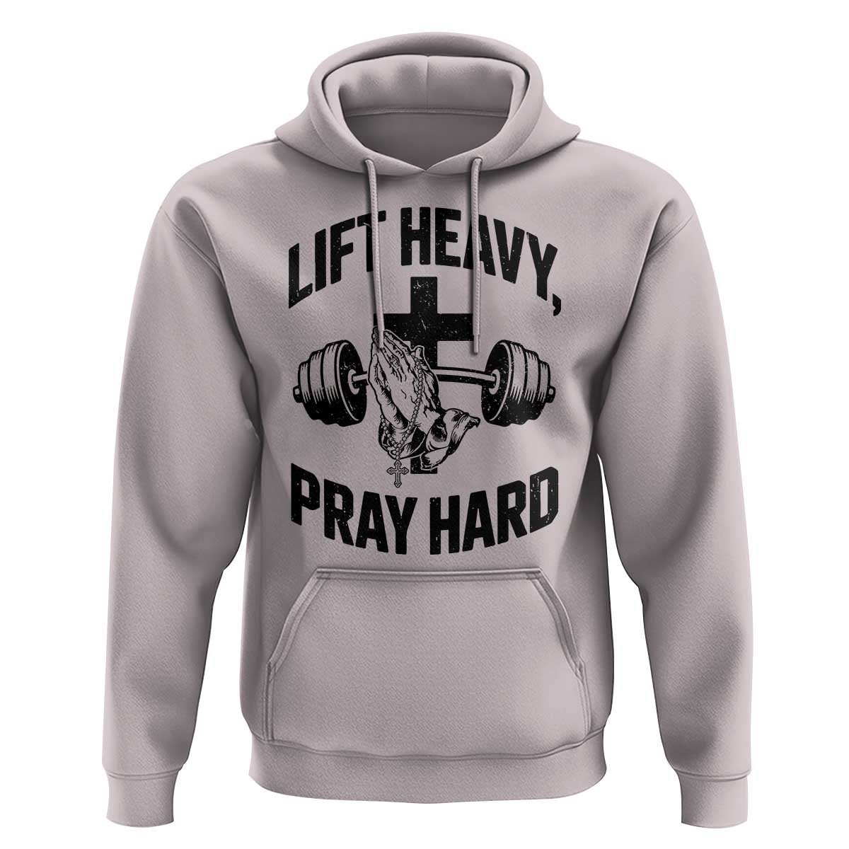 Lift Heavy Pray Hard Hoodie Christian Workout Jesus Gym Lifting - Wonder Print Shop