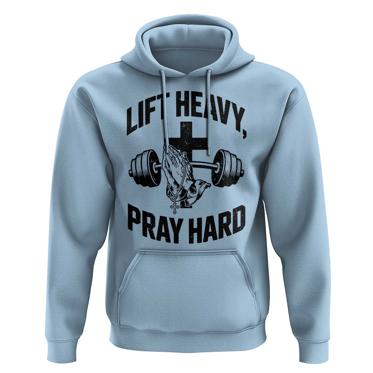 Lift Heavy Pray Hard Hoodie Christian Workout Jesus Gym Lifting - Wonder Print Shop