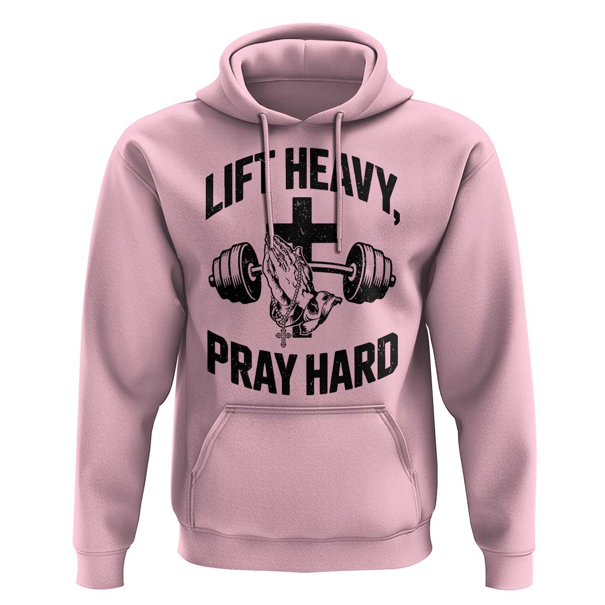 Lift Heavy Pray Hard Hoodie Christian Workout Jesus Gym Lifting - Wonder Print Shop