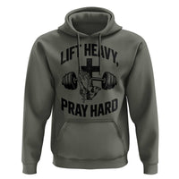 Lift Heavy Pray Hard Hoodie Christian Workout Jesus Gym Lifting - Wonder Print Shop