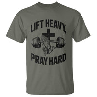 Lift Heavy Pray Hard T Shirt Christian Workout Jesus Gym Lifting - Wonder Print Shop