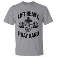 Lift Heavy Pray Hard T Shirt Christian Workout Jesus Gym Lifting - Wonder Print Shop