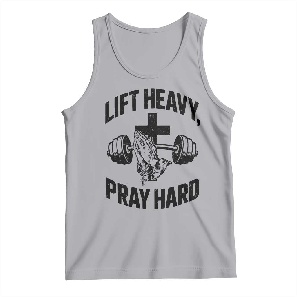 Lift Heavy Pray Hard Tank Top Christian Workout Jesus Gym Lifting - Wonder Print Shop