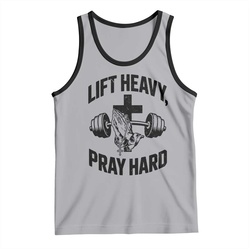 Lift Heavy Pray Hard Tank Top Christian Workout Jesus Gym Lifting - Wonder Print Shop