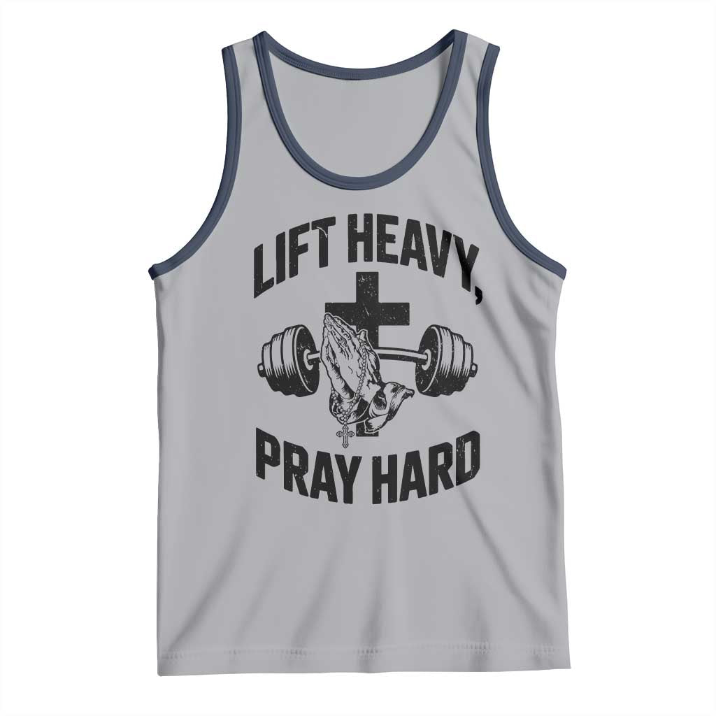 Lift Heavy Pray Hard Tank Top Christian Workout Jesus Gym Lifting - Wonder Print Shop