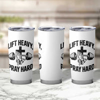 Lift Heavy Pray Hard Tumbler Cup Christian Workout Jesus Gym Lifting - Wonder Print Shop
