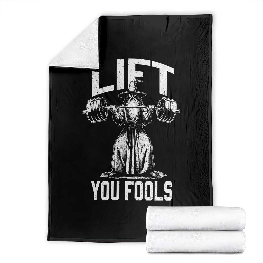 Funny Lift You Fools Throw Blanket Swole Wizard Weightlifting Bodybuilding Gym Fitness - Wonder Print Shop