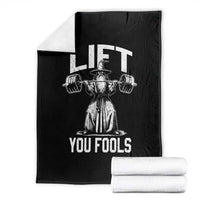 Funny Lift You Fools Throw Blanket Swole Wizard Weightlifting Bodybuilding Gym Fitness - Wonder Print Shop