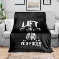 Funny Lift You Fools Throw Blanket Swole Wizard Weightlifting Bodybuilding Gym Fitness - Wonder Print Shop