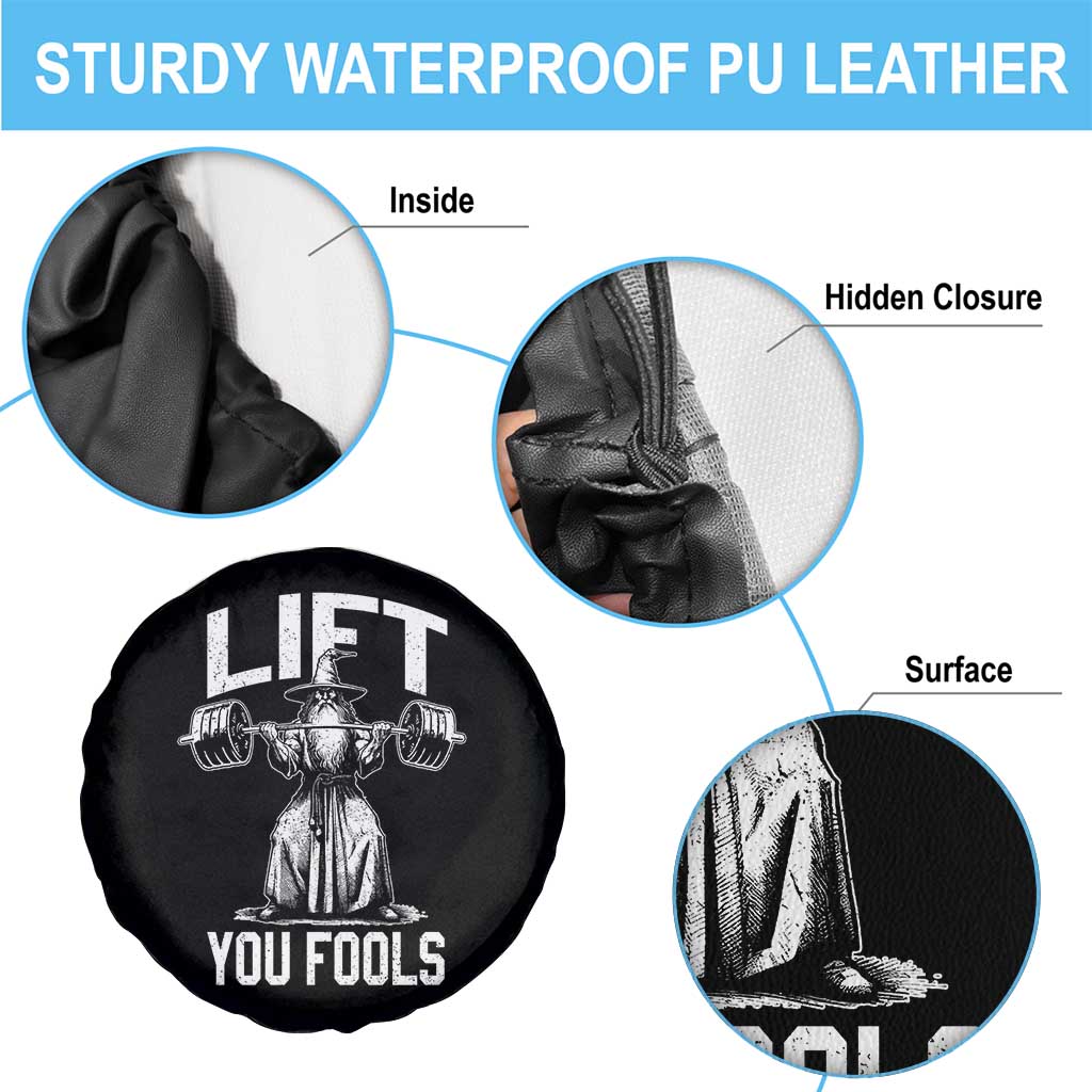 Funny Lift You Fools Spare Tire Cover Swole Wizard Weightlifting Bodybuilding Gym Fitness - Wonder Print Shop