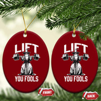 Funny Lift You Fools Ceramic Ornament Swole Wizard Weightlifting Bodybuilding Gym Fitness - Wonder Print Shop