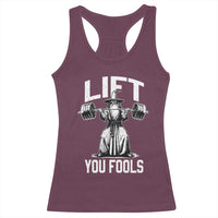 Funny Lift You Fools Racerback Tank Top Swole Wizard Weightlifting Bodybuilding Gym Fitness - Wonder Print Shop