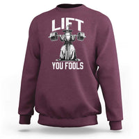 Funny Lift You Fools Sweatshirt Swole Wizard Weightlifting Bodybuilding Gym Fitness - Wonder Print Shop